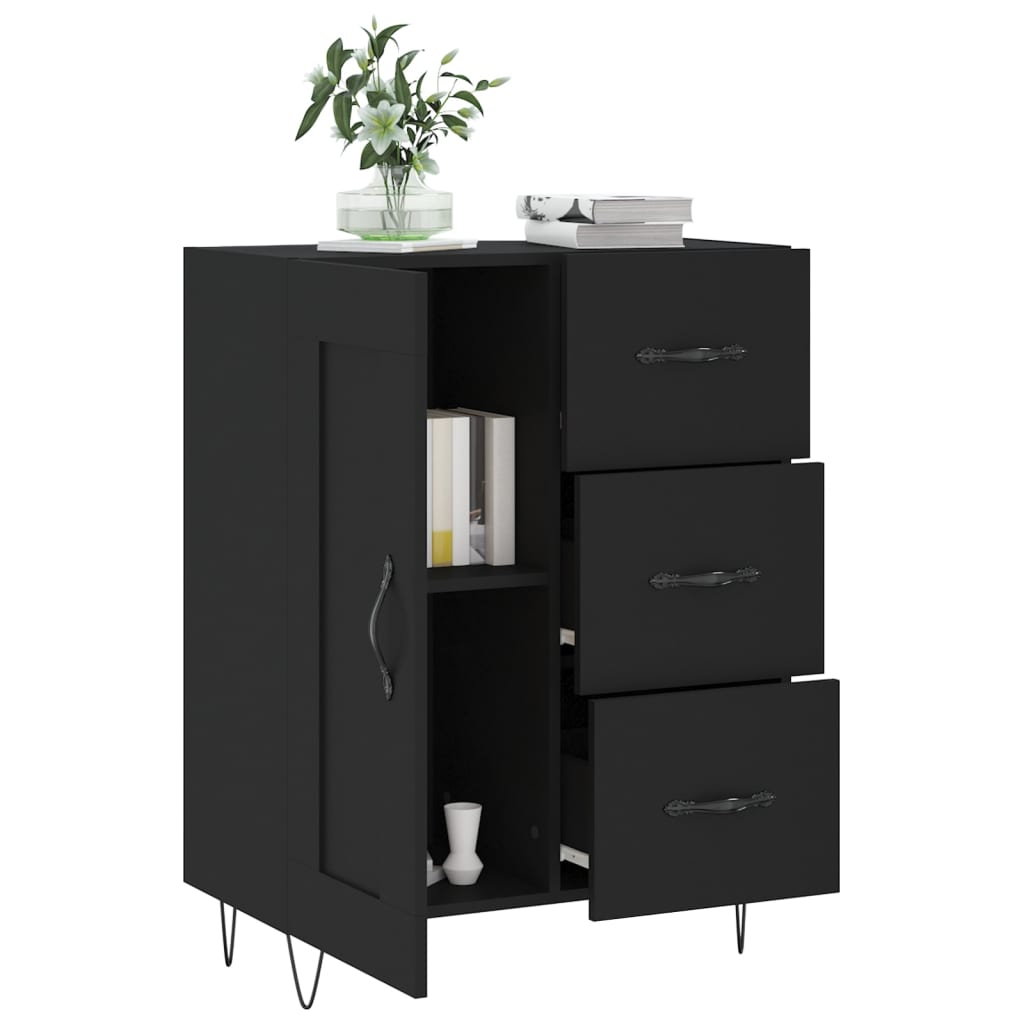 Komoda crna 69,5 x 34 x 90 cm od konstruiranog drva
