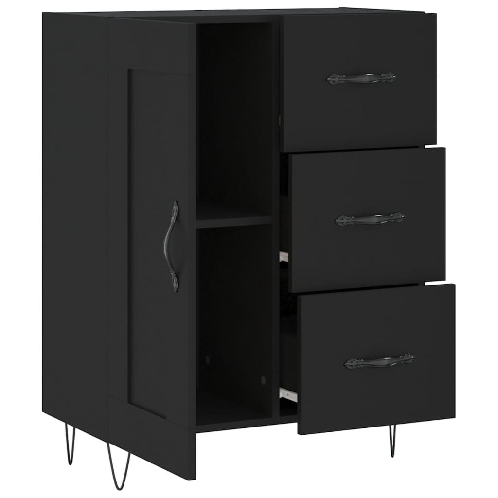 Komoda crna 69,5 x 34 x 90 cm od konstruiranog drva