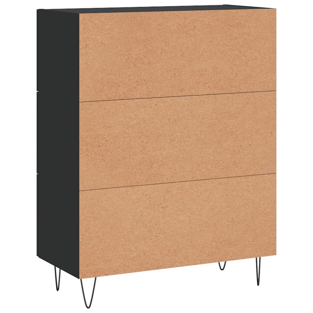 Komoda crna 69,5 x 34 x 90 cm od konstruiranog drva
