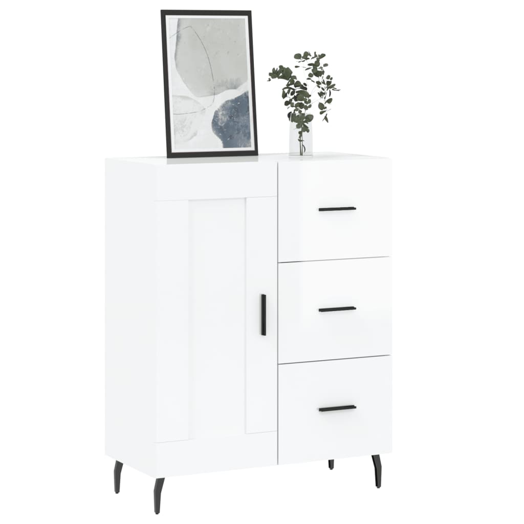 Komoda sjajna bijela 69,5x34x90 cm od konstruiranog drva