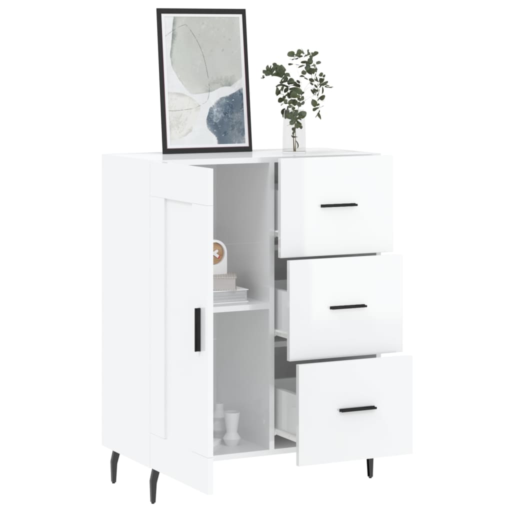 Komoda sjajna bijela 69,5x34x90 cm od konstruiranog drva