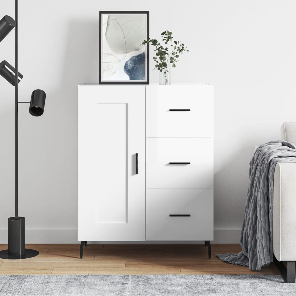 Komoda sjajna bijela 69,5x34x90 cm od konstruiranog drva