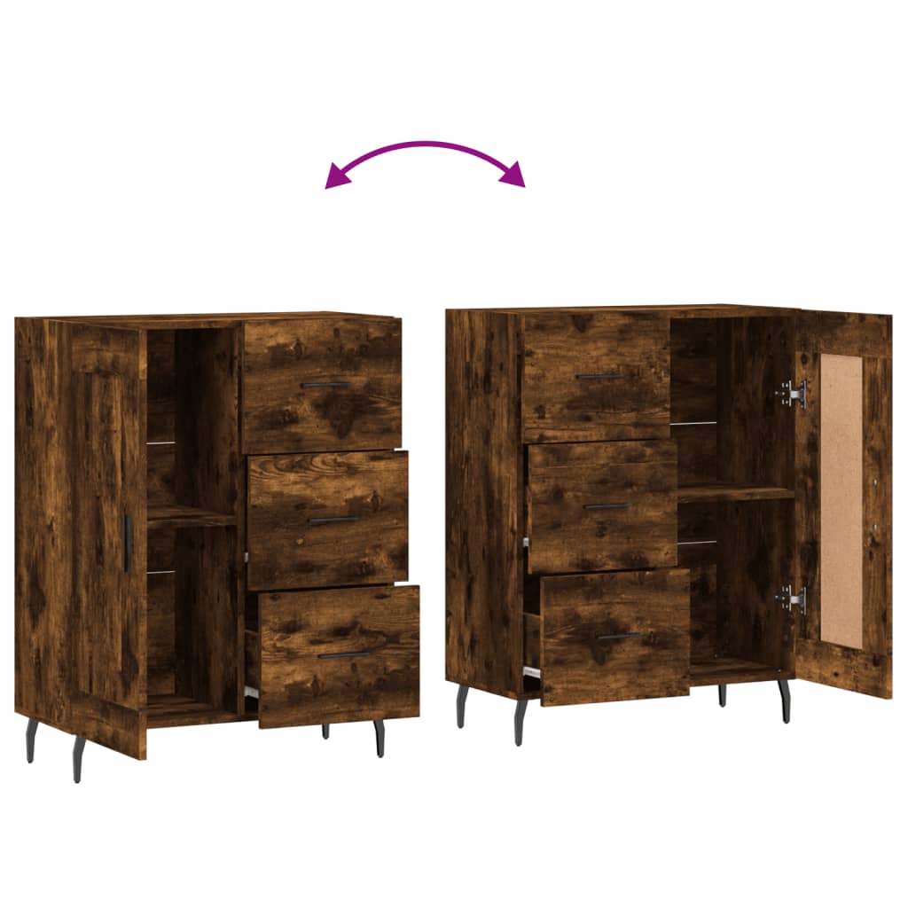 Komoda boja dimljenog hrasta 69,5x34x90 cm konstruirano drvo