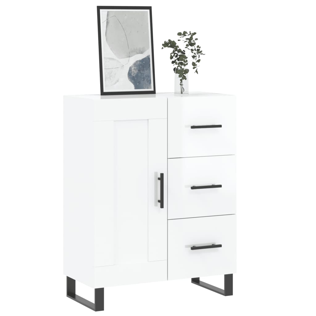 Komoda sjajna bijela 69,5x34x90 cm od konstruiranog drva