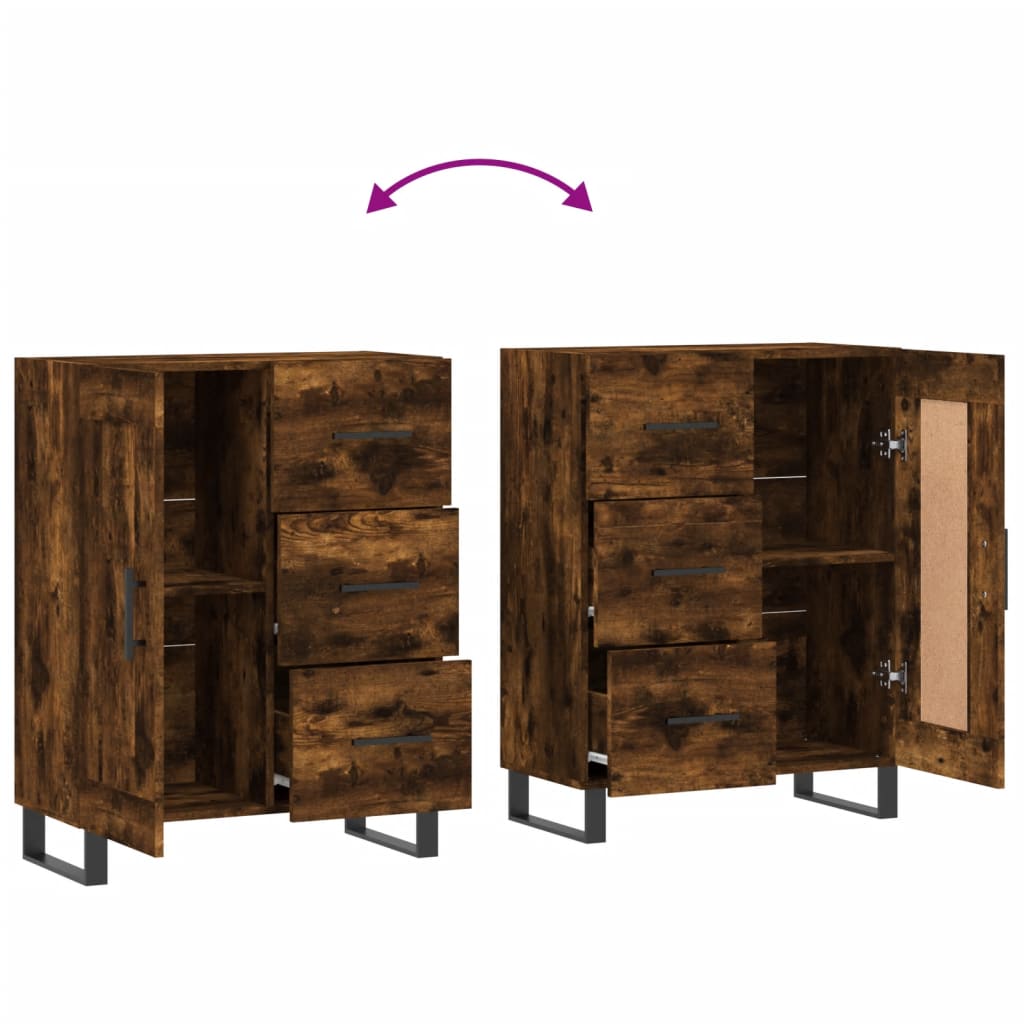 Komoda boja dimljenog hrasta 69,5x34x90 cm konstruirano drvo