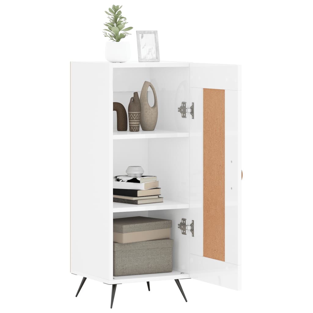 Komoda sjajna bijela 34,5 x 34 x 90 cm od konstruiranog drva