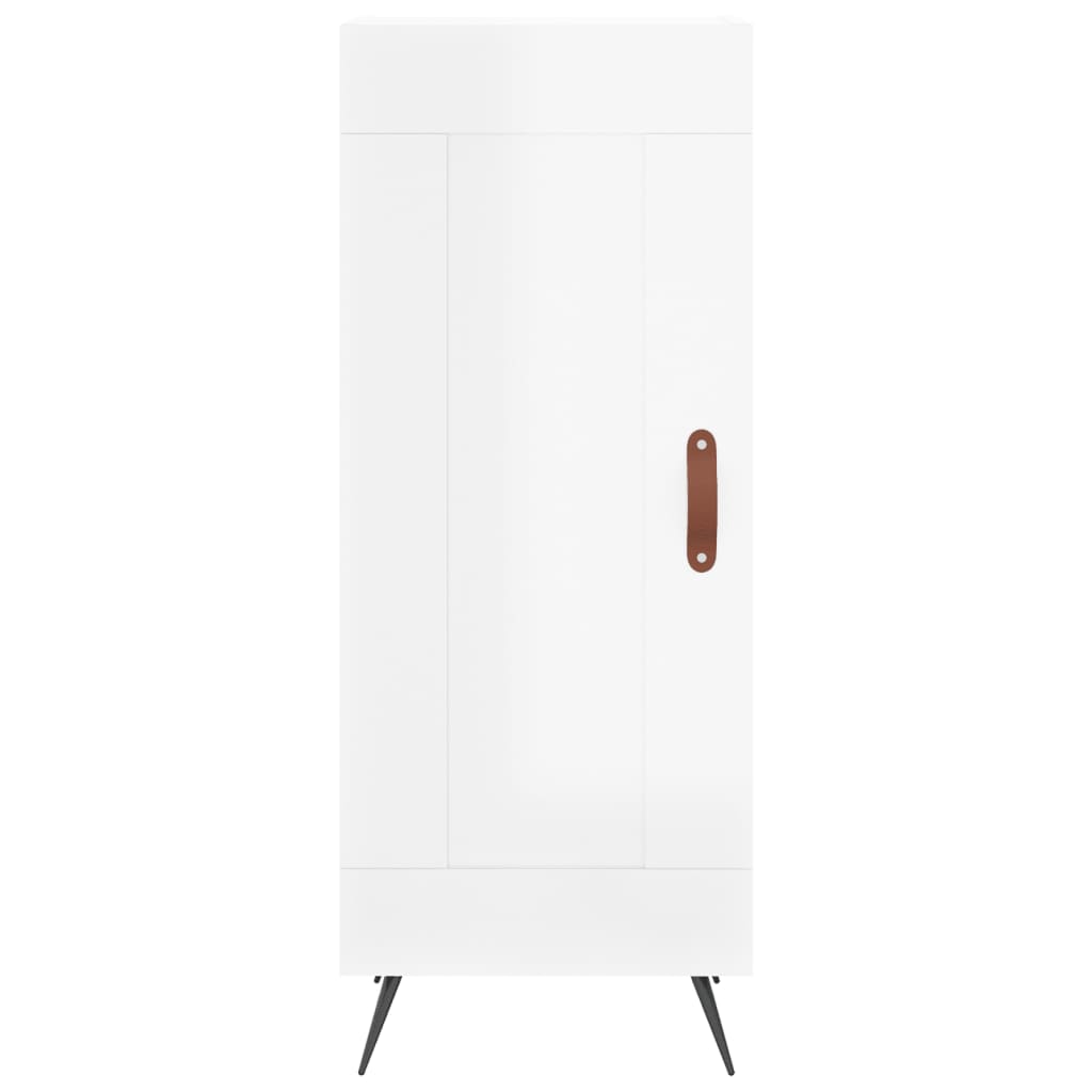 Komoda sjajna bijela 34,5 x 34 x 90 cm od konstruiranog drva