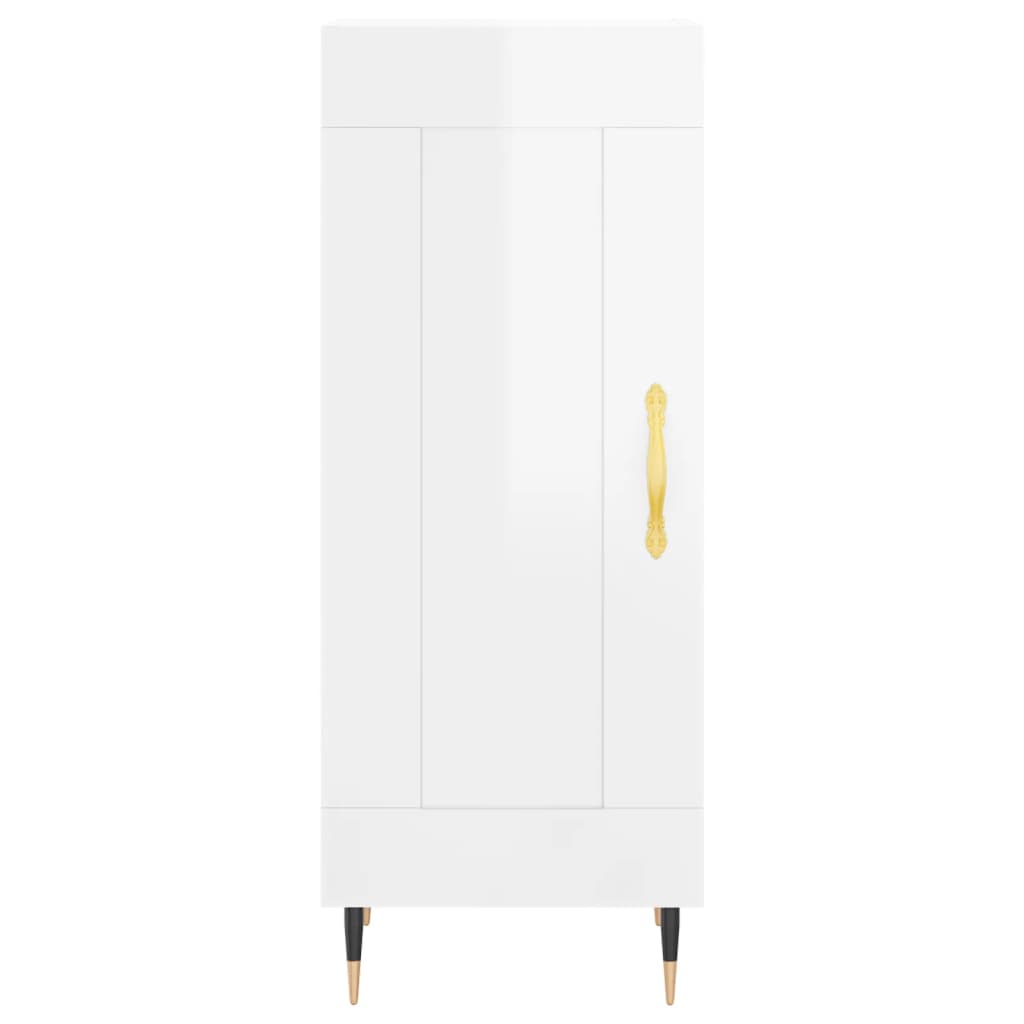 Komoda sjajna bijela 34,5 x 34 x 90 cm od konstruiranog drva