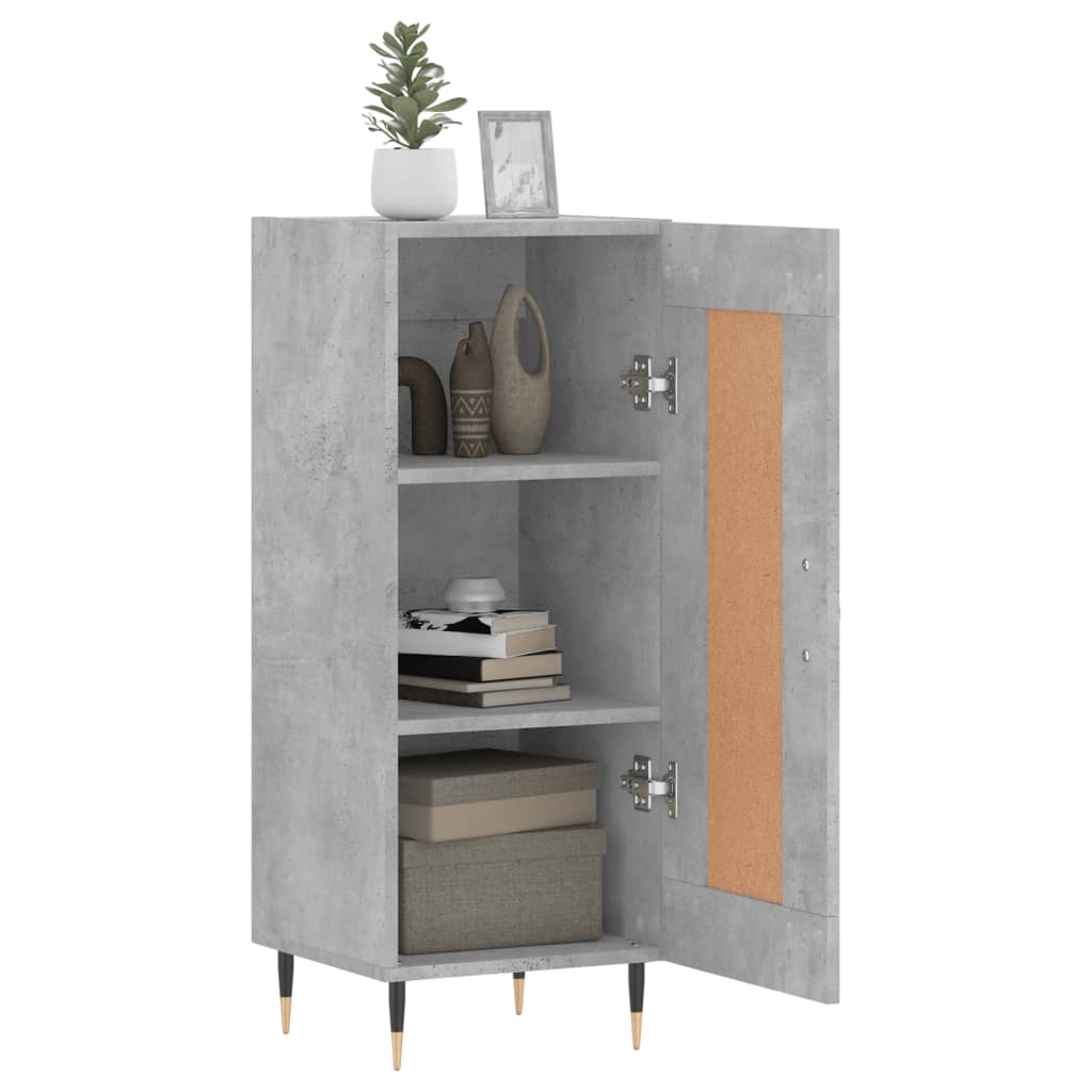Komoda siva boja betona 34,5x34x90 cm od konstruiranog drva