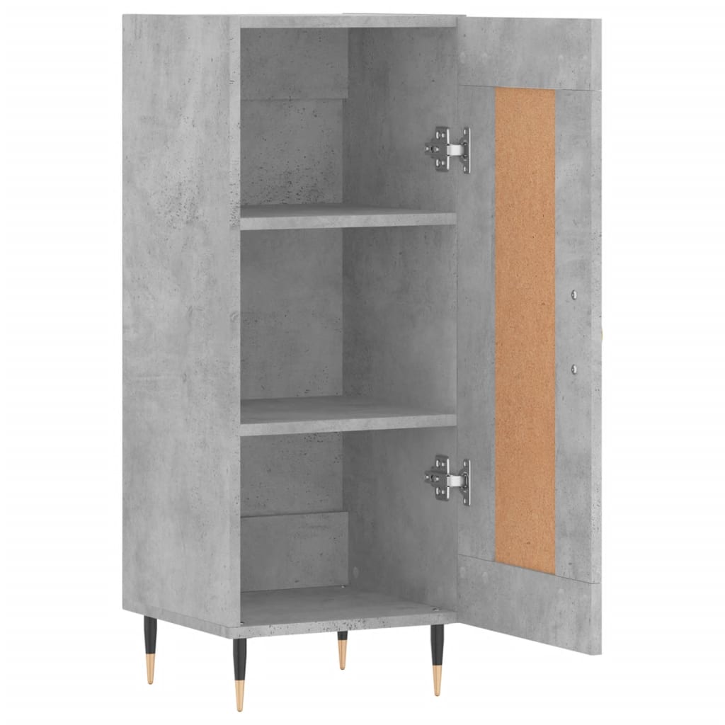 Komoda siva boja betona 34,5x34x90 cm od konstruiranog drva