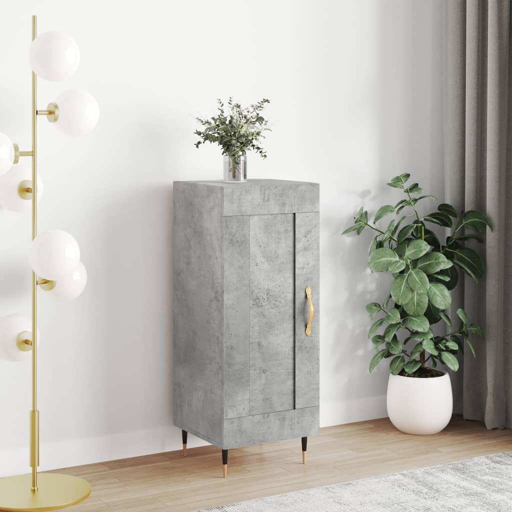 Komoda siva boja betona 34,5x34x90 cm od konstruiranog drva