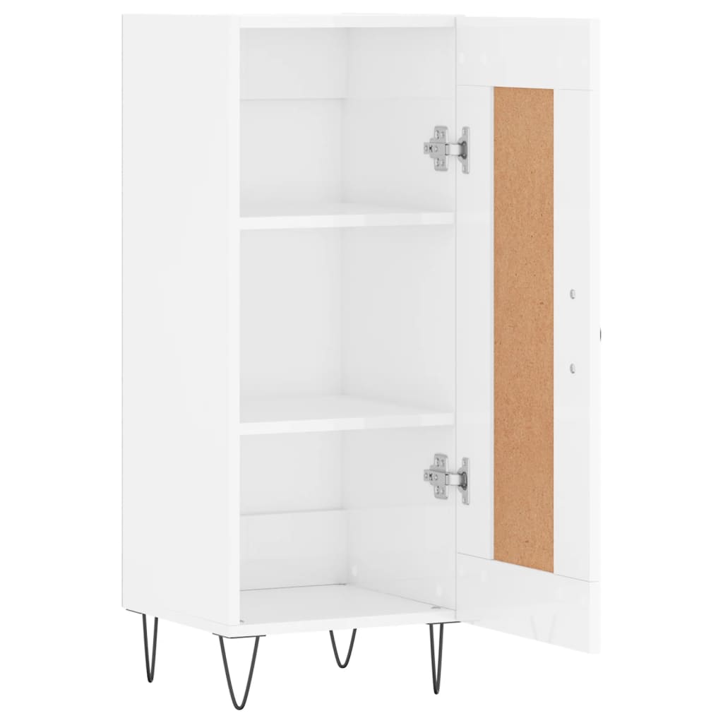 Komoda sjajna bijela 34,5 x 34 x 90 cm od konstruiranog drva