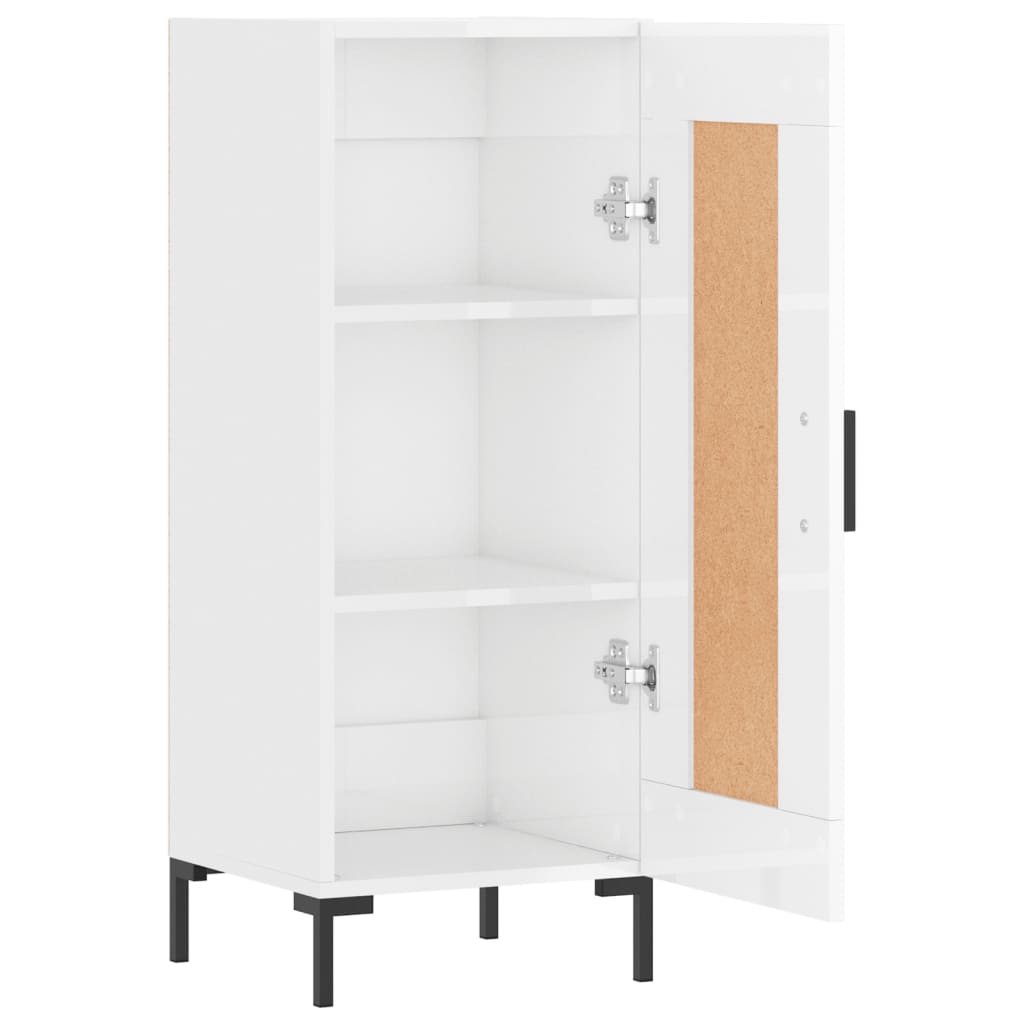 Komoda sjajna bijela 34,5 x 34 x 90 cm od konstruiranog drva