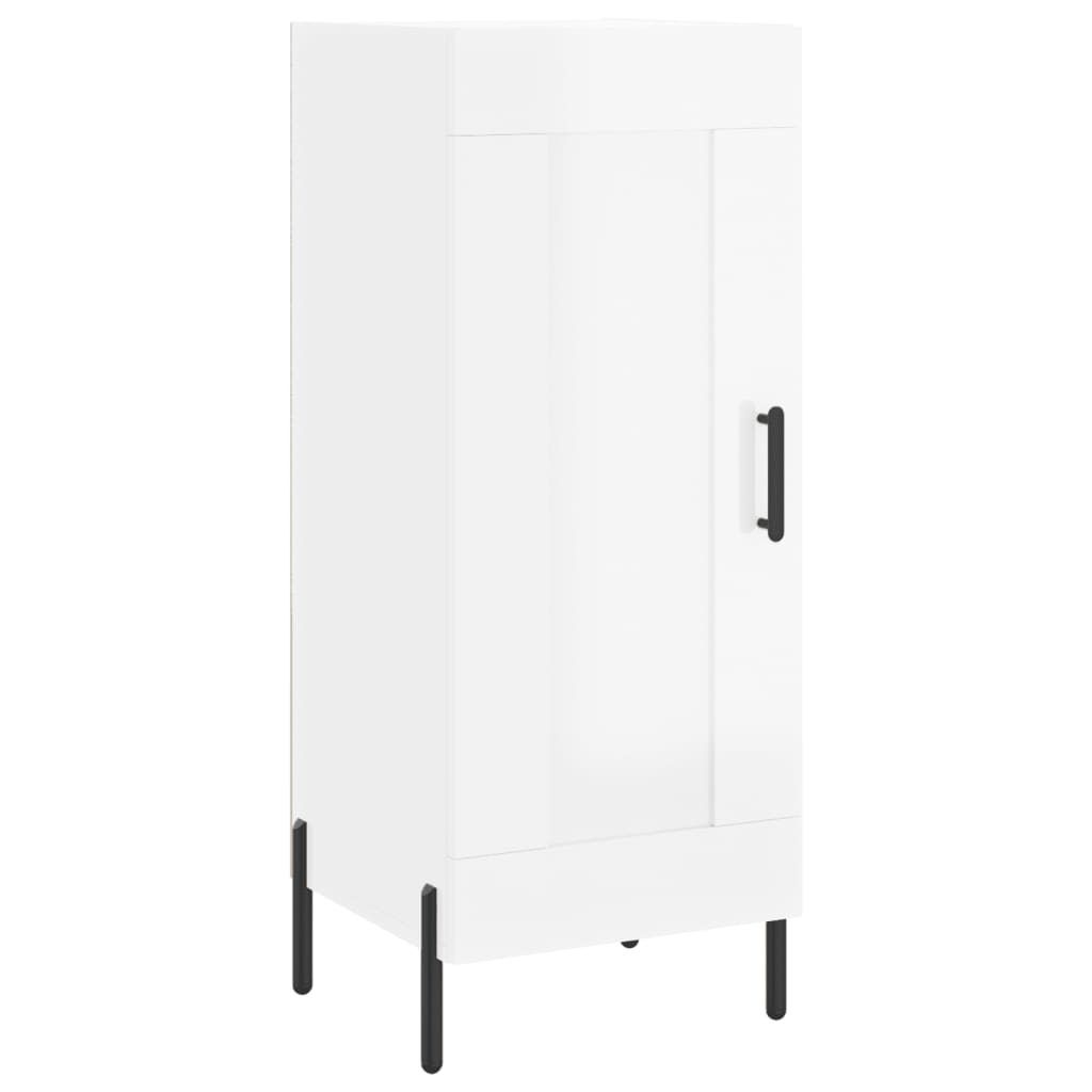 Komoda sjajna bijela 34,5 x 34 x 90 cm od konstruiranog drva