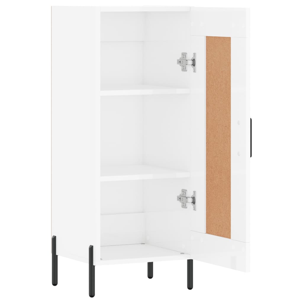 Komoda sjajna bijela 34,5 x 34 x 90 cm od konstruiranog drva