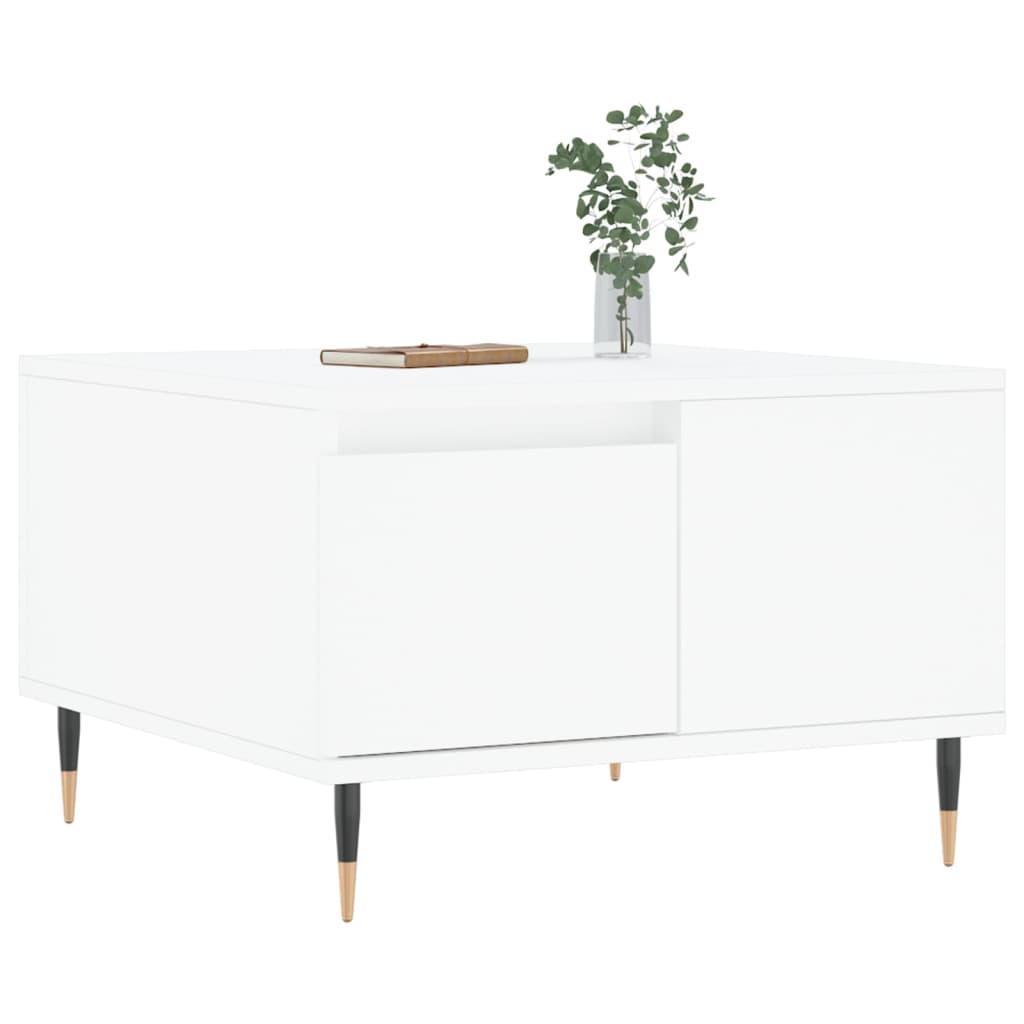 Stolić za kavu bijeli 55 x 55 x 36,5 cm od konstruiranog drva