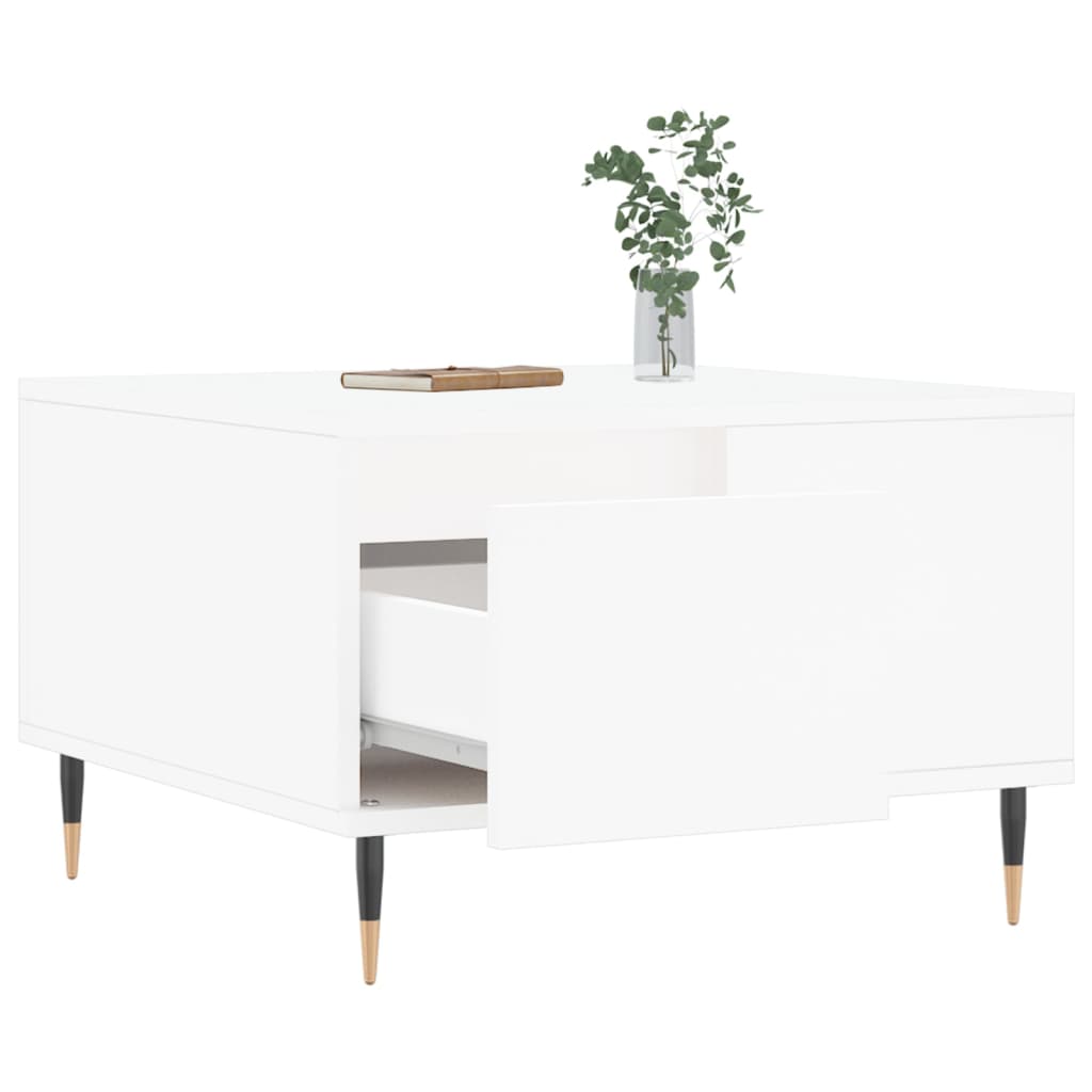 Stolić za kavu bijeli 55 x 55 x 36,5 cm od konstruiranog drva