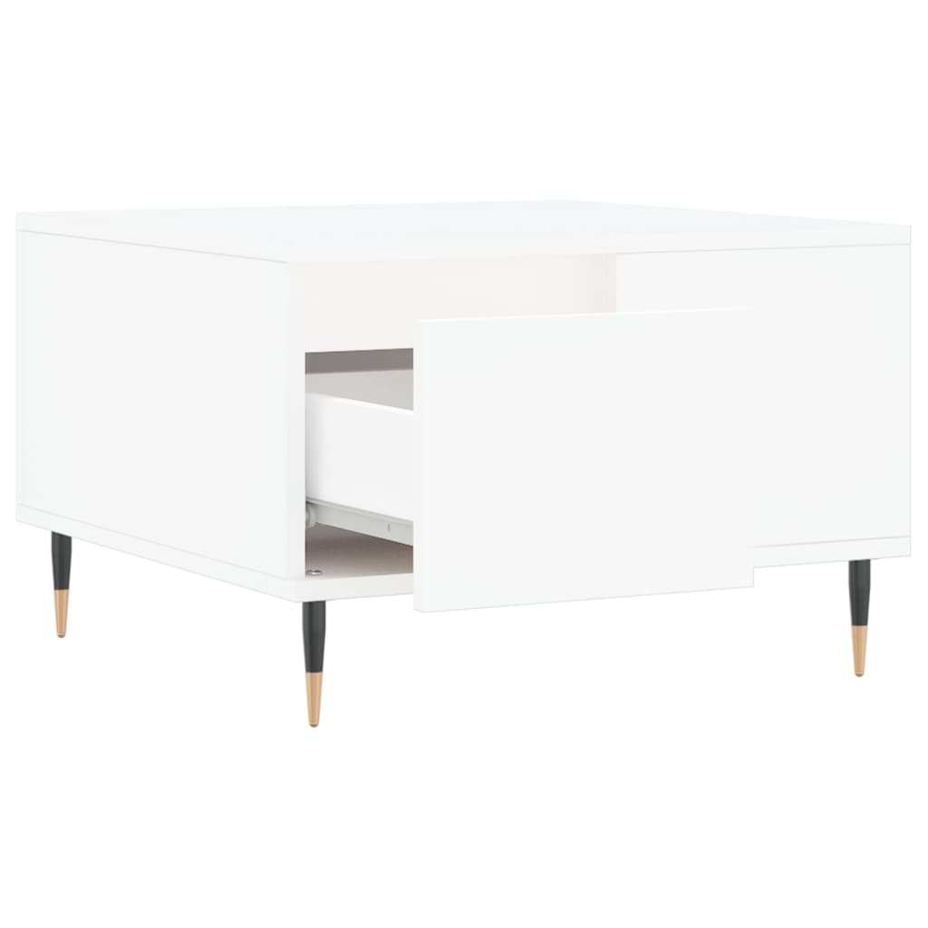 Stolić za kavu bijeli 55 x 55 x 36,5 cm od konstruiranog drva