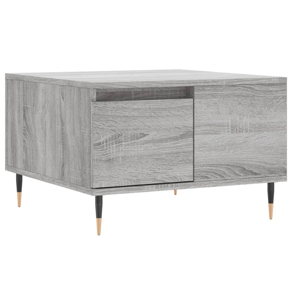 Stolić za kavu siva boja hrasta 55x55x36,5 cm konstruirano drvo