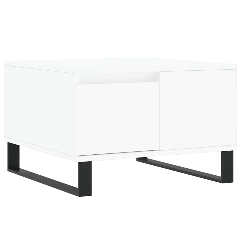 Stolić za kavu bijeli 55 x 55 x 36,5 cm od konstruiranog drva