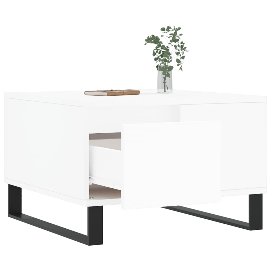 Stolić za kavu bijeli 55 x 55 x 36,5 cm od konstruiranog drva