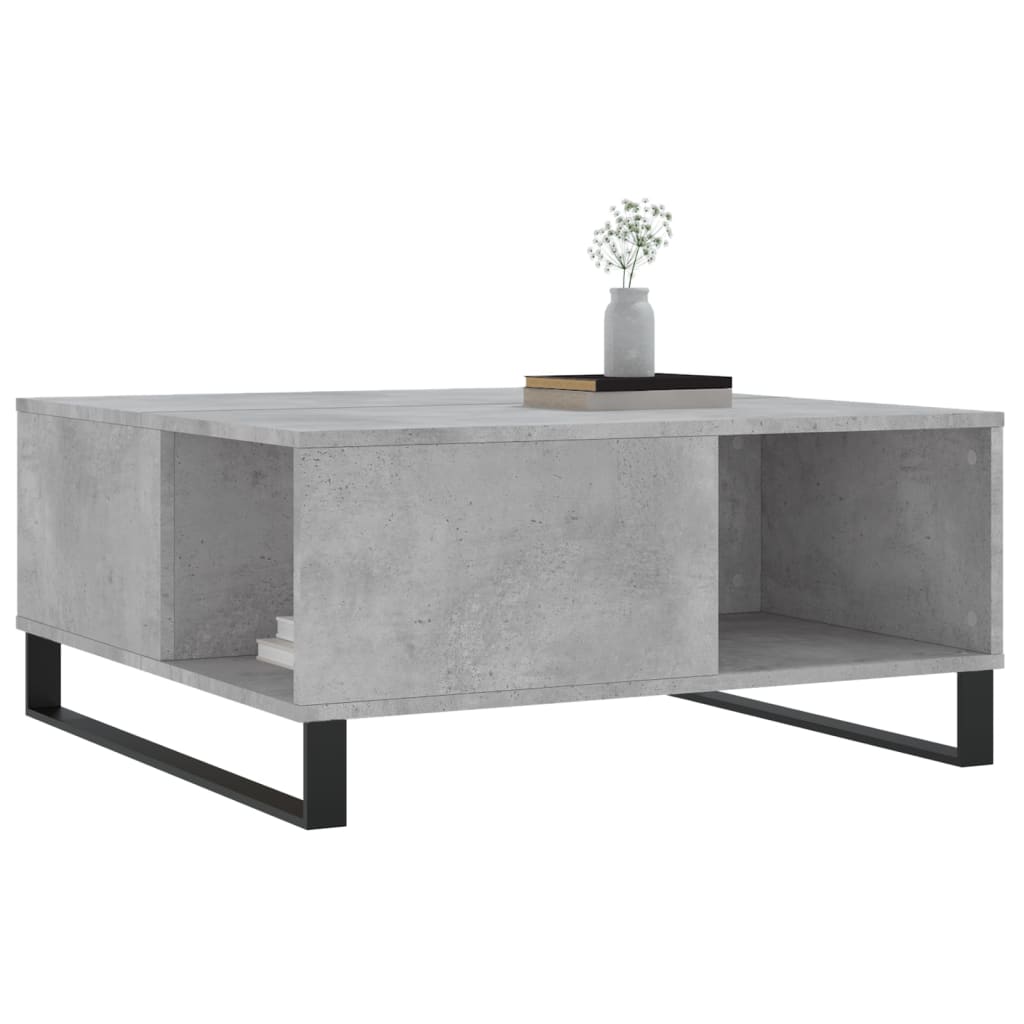 Stolić za kavu boja betona 80 x 80 x 36,5 cm konstruirano drvo