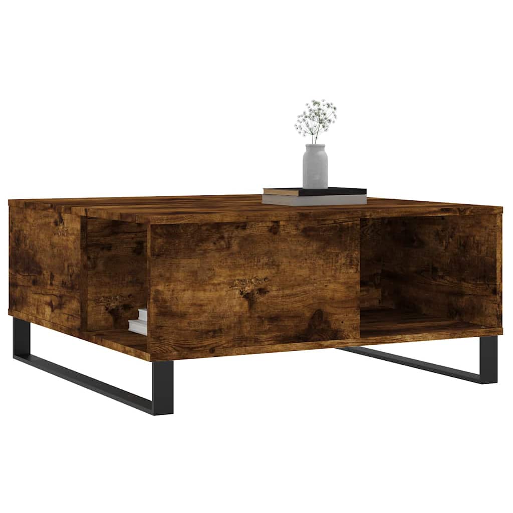 Stolić za kavu boja hrasta 80 x 80 x 36,5 cm konstruirano drvo