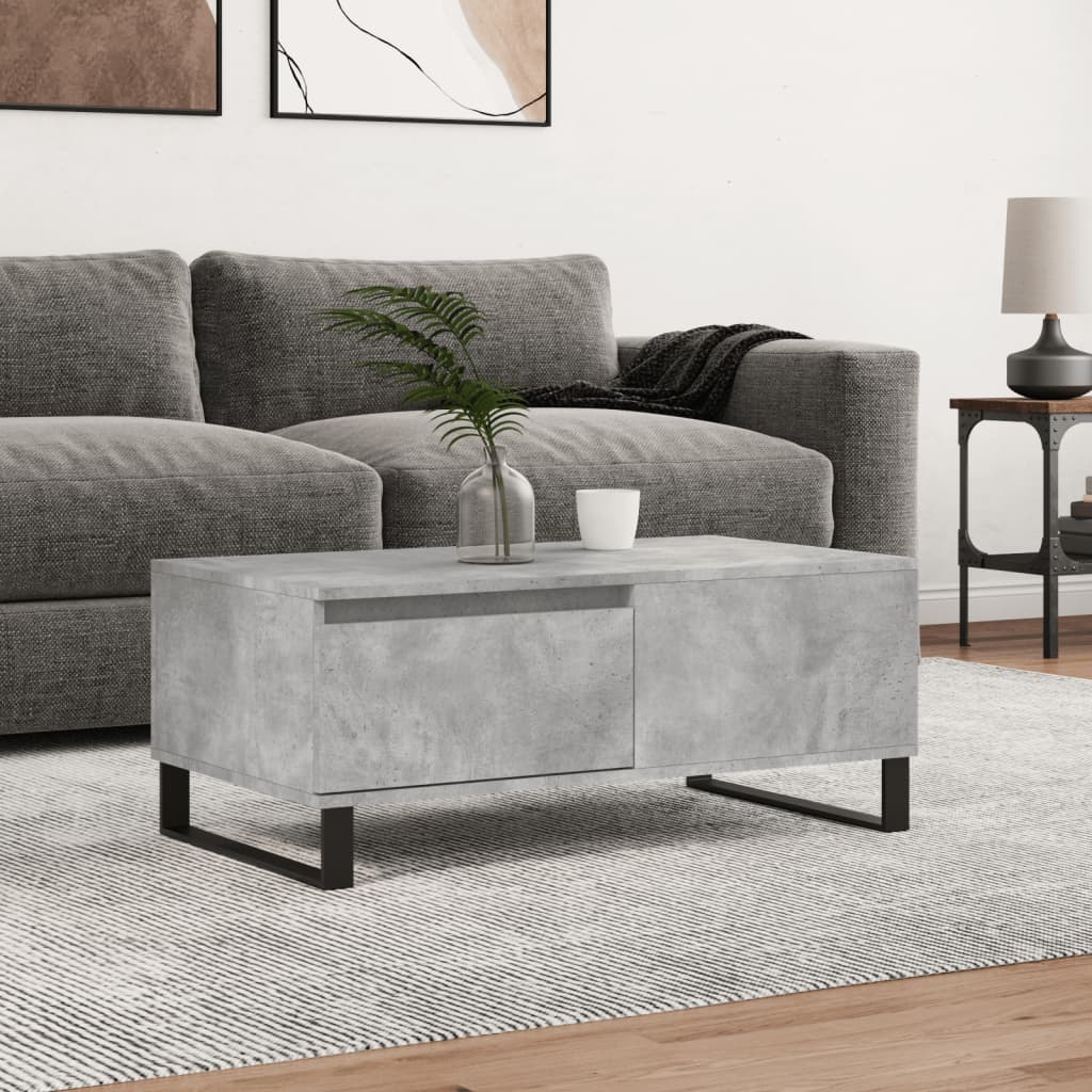 Stolić za kavu boja betona 90x50x36,5 cm konstruirano drvo
