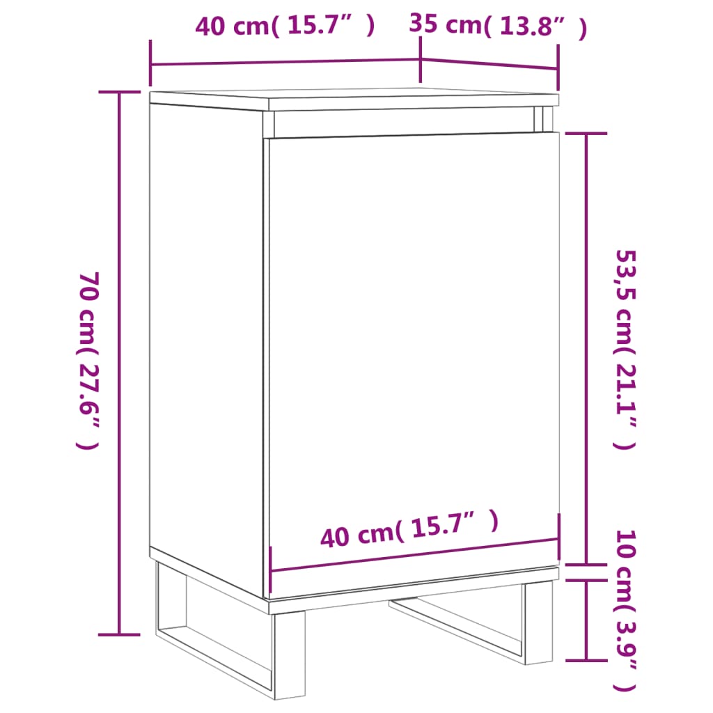 Komoda boja hrasta sonome 40 x 35 x 70 cm od konstruiranog drva