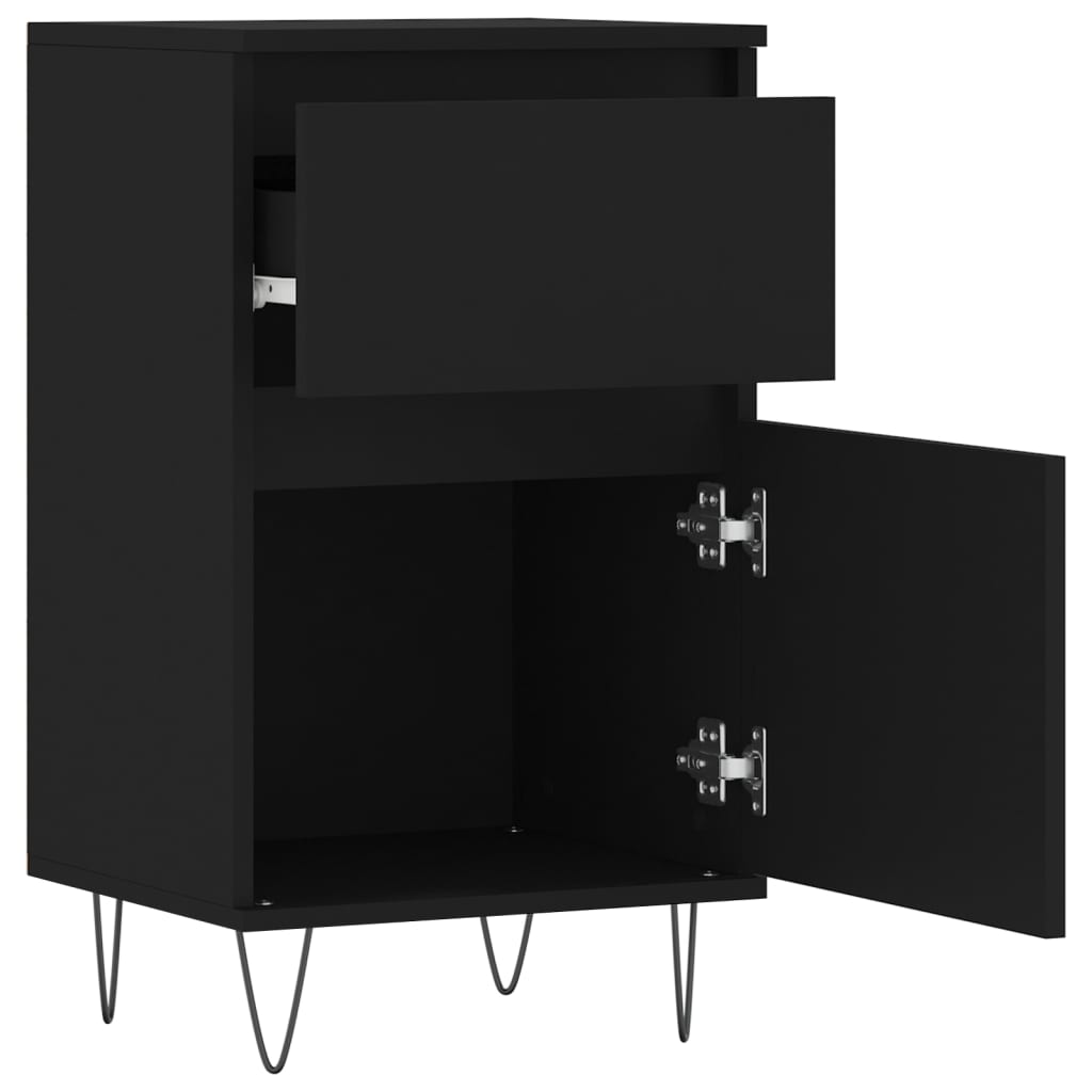 Komode 2 kom crne 40 x 35 x 70 cm od konstruiranog drva