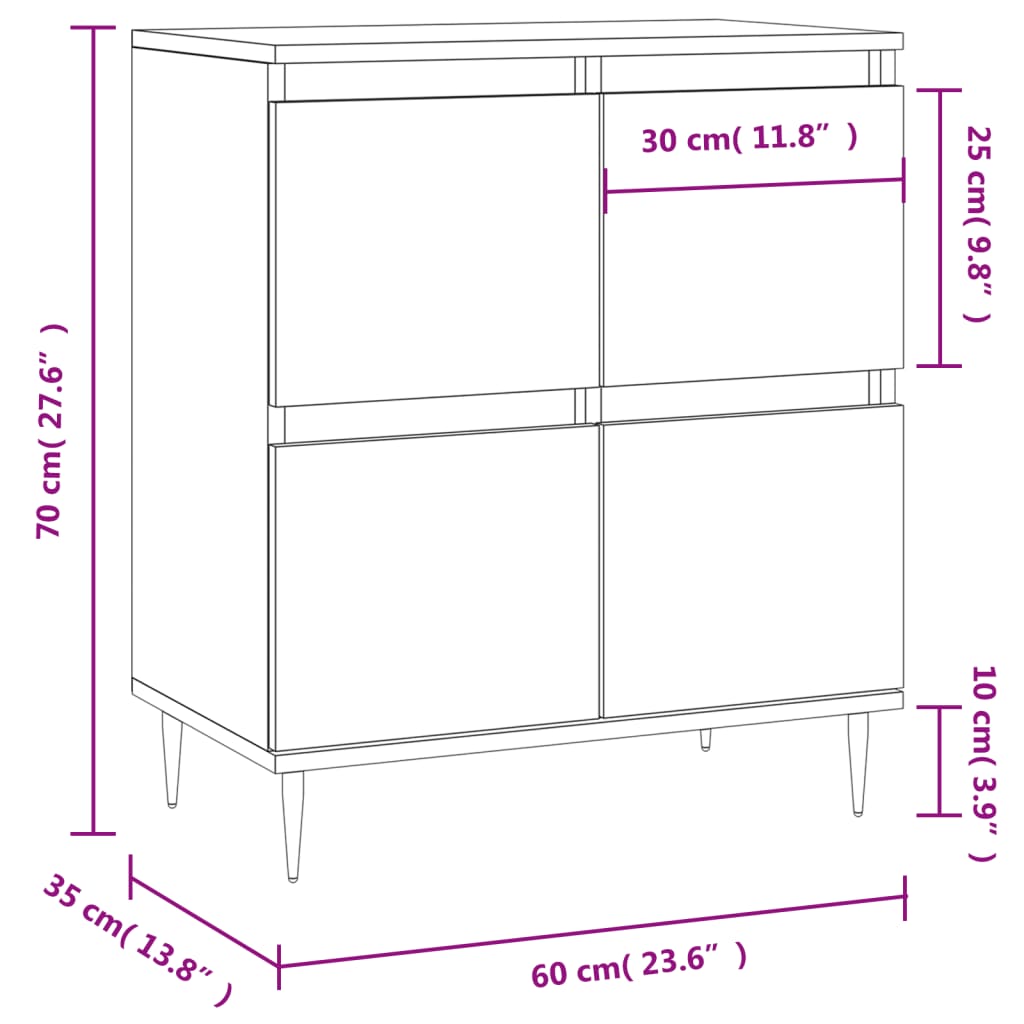 Komoda boja hrasta sonome 60 x 35 x 70 cm od konstruiranog drva