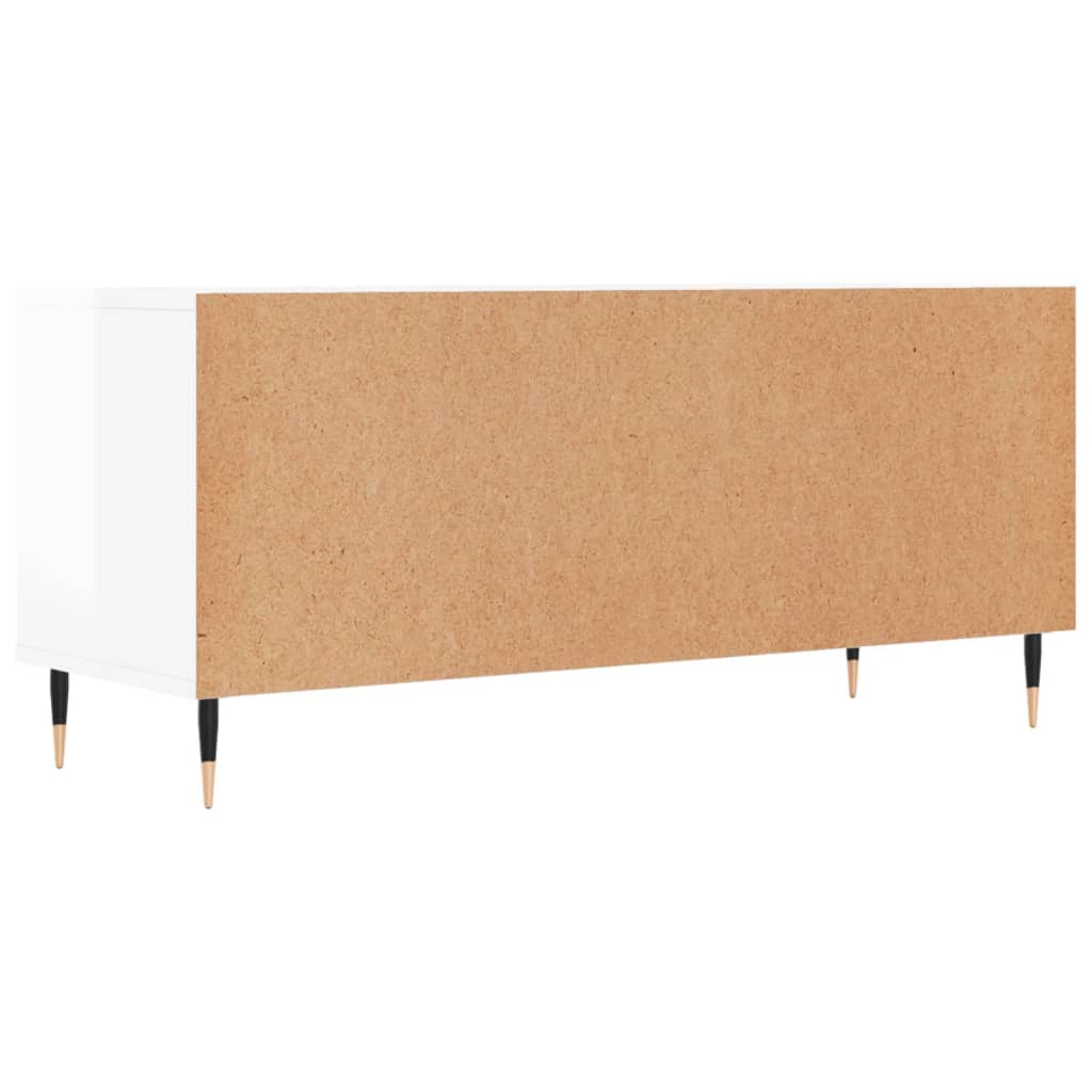 TV ormarić sjajni bijeli 100x34,5x44,5 cm od konstruiranog drva