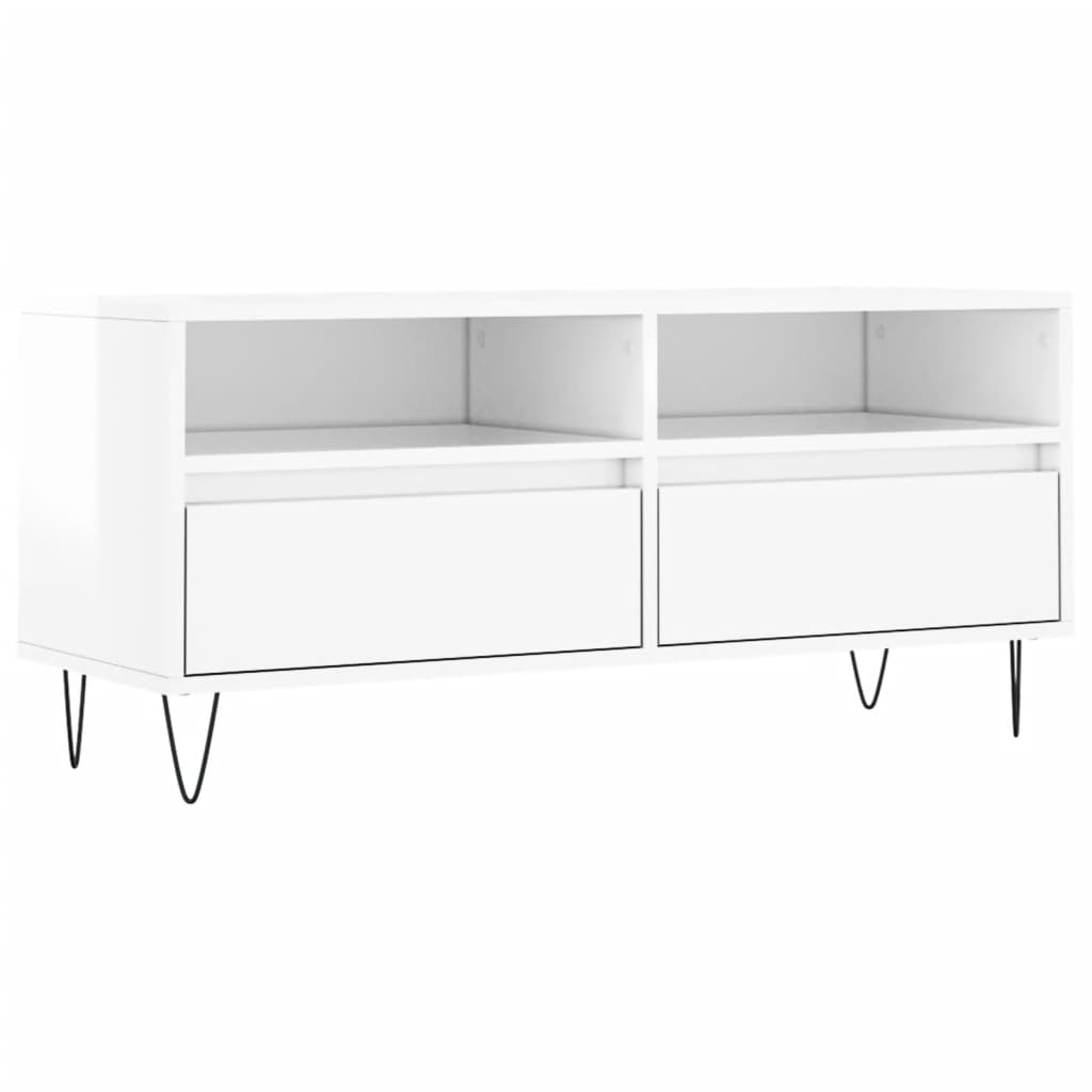 TV ormarić sjajni bijeli 100x34,5x44,5 cm od konstruiranog drva