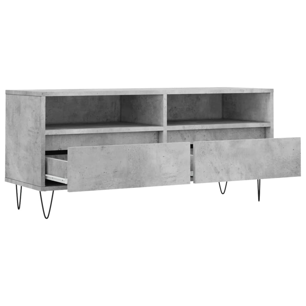 TV ormarić boja betona 100x34,5x44,5 cm od konstruiranog drva