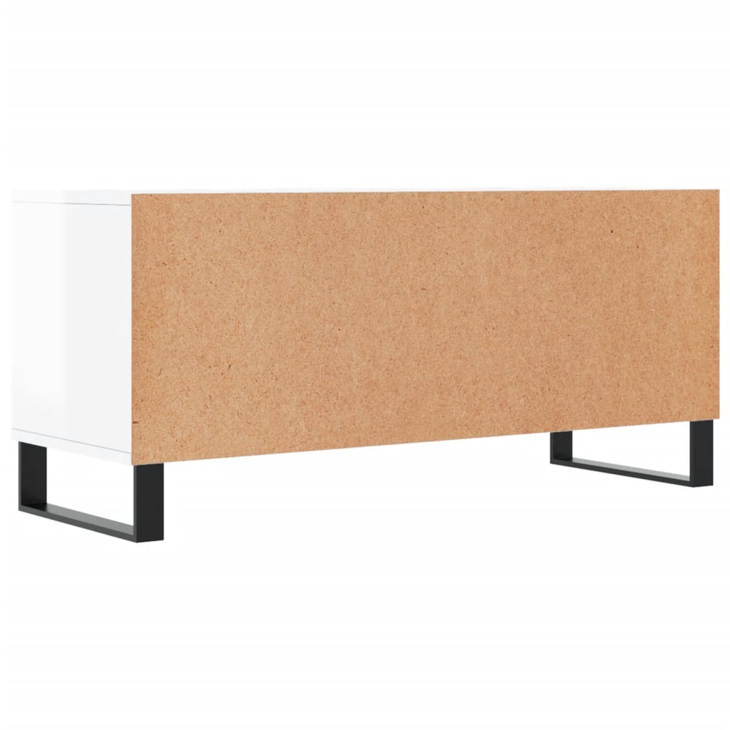 TV ormarić sjajni bijeli 100x34,5x44,5 cm od konstruiranog drva