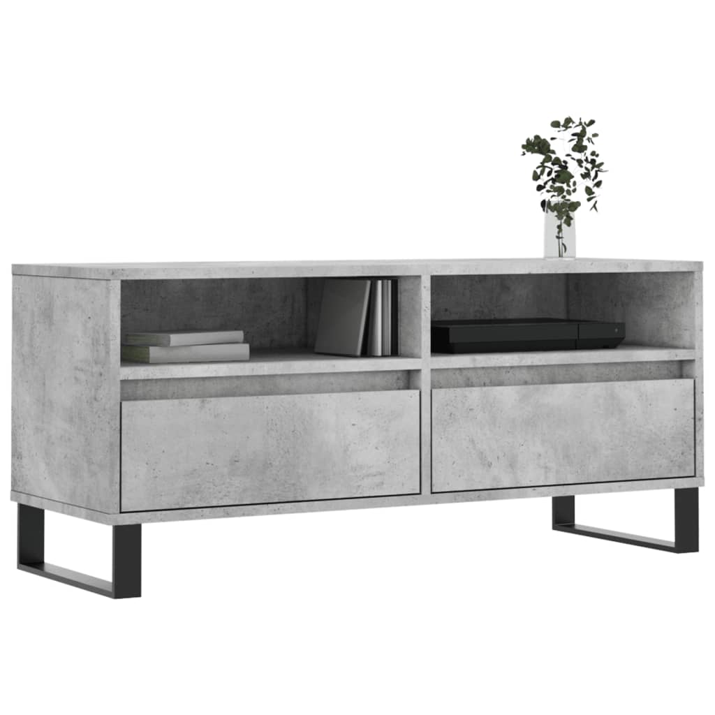 TV ormarić boja betona 100x34,5x44,5 cm od konstruiranog drva