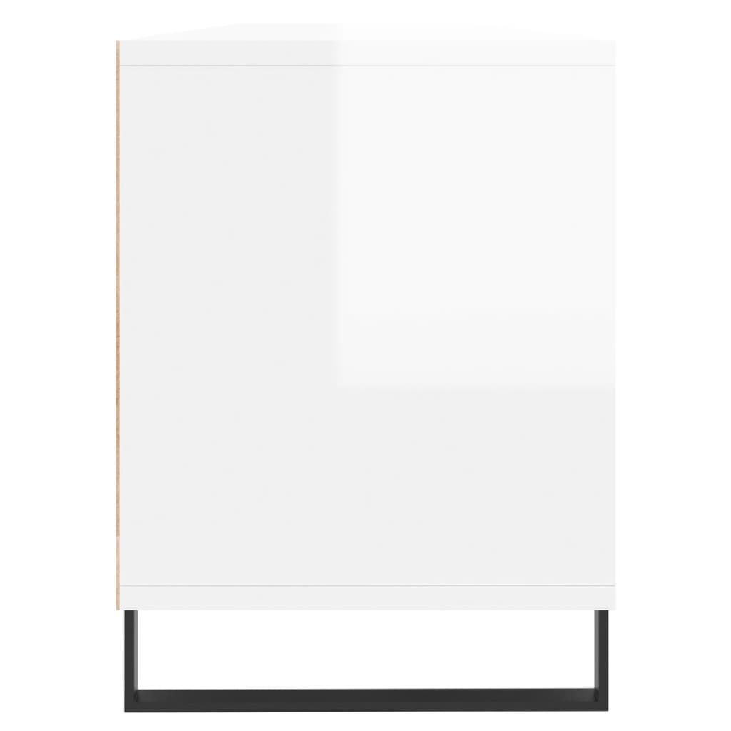 TV ormarić sjajni bijeli 150x30x44,5 cm od konstruiranog drva