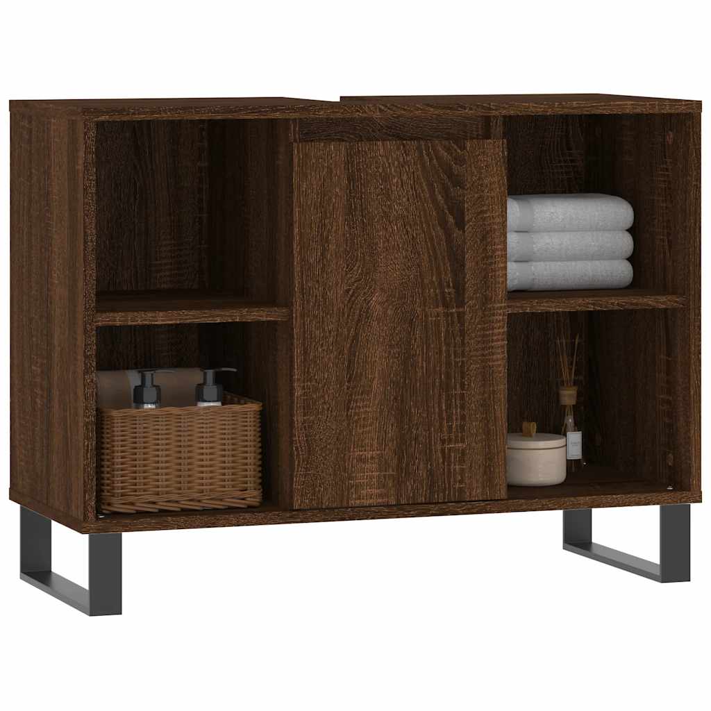Ormarić za umivaonik smeđa boja hrasta 80x33x60 cm drveni
