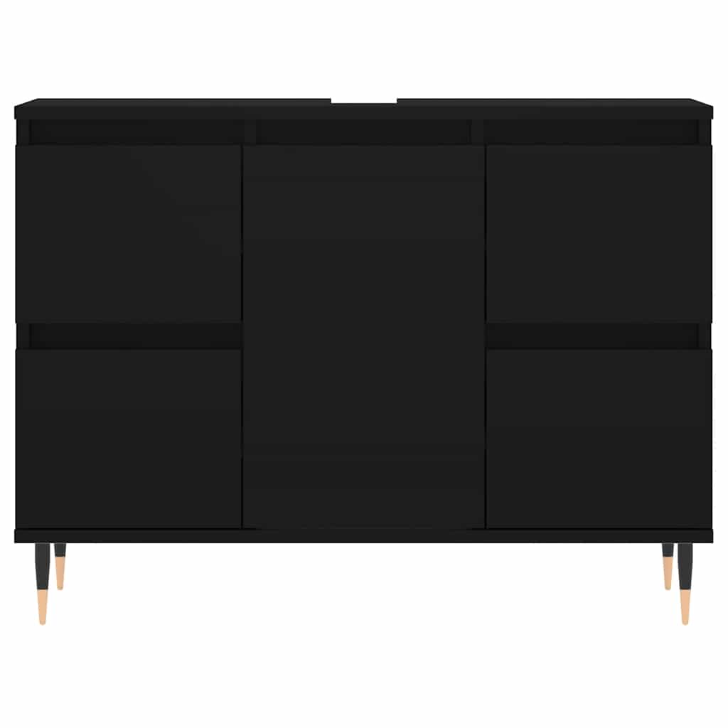 Kupaonski ormarić crni 80 x 33 x 60 cm od konstruiranog drva
