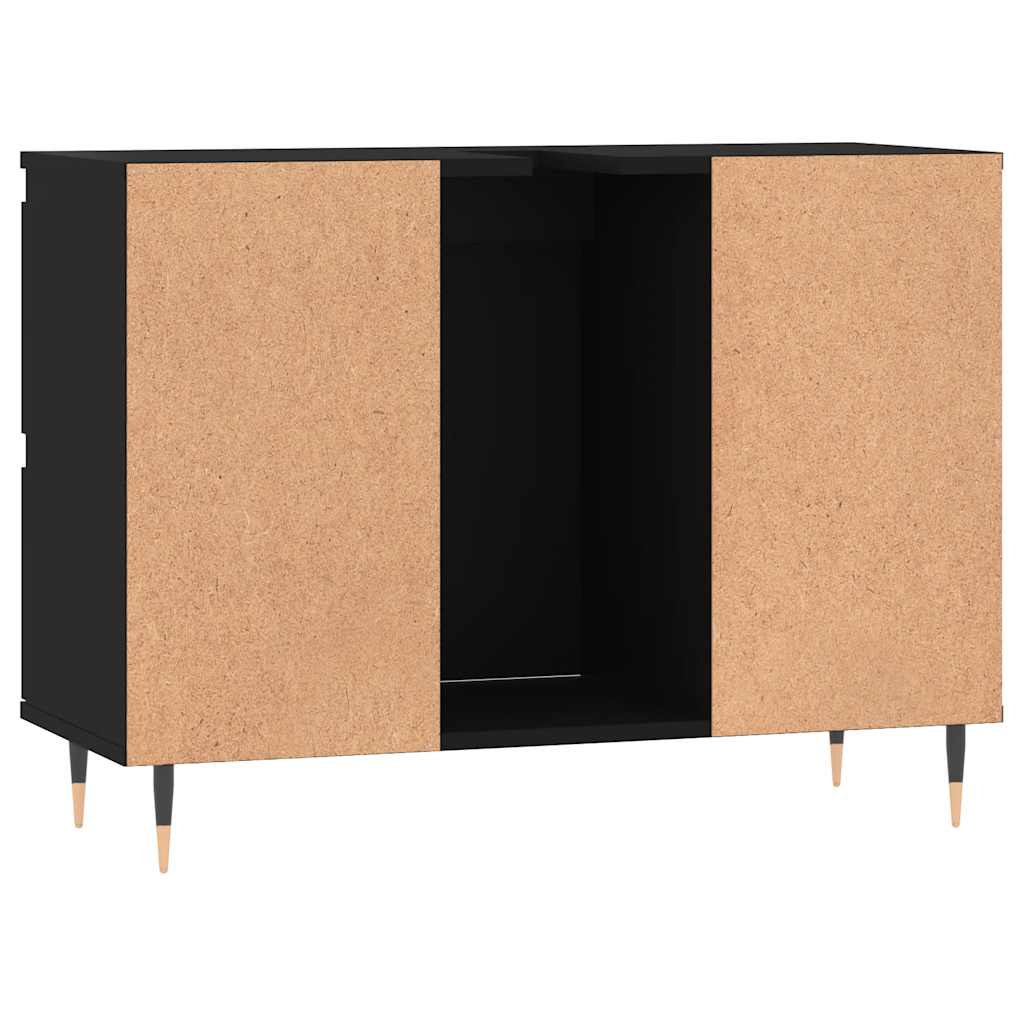 Kupaonski ormarić crni 80 x 33 x 60 cm od konstruiranog drva