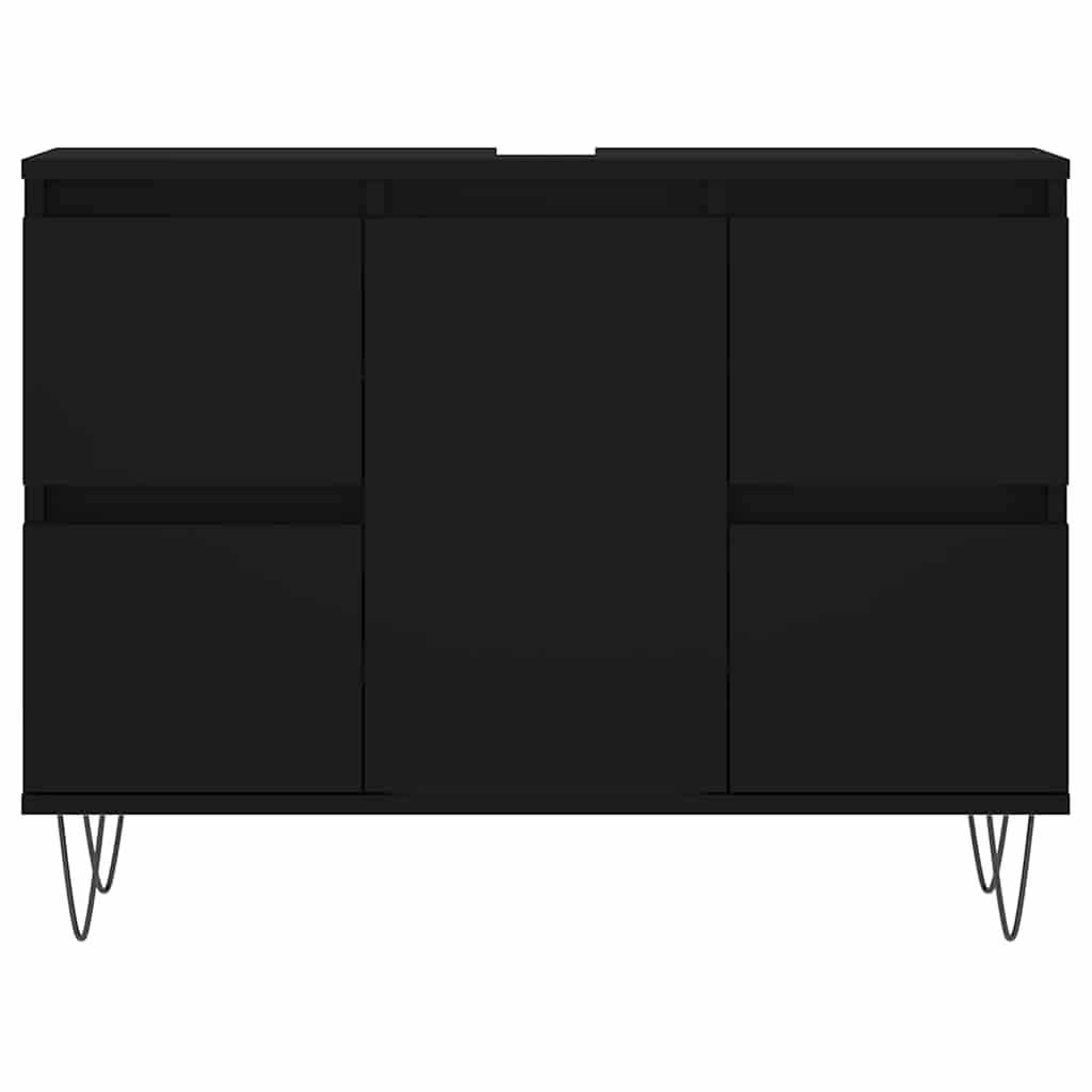 Kupaonski ormarić crni 80 x 33 x 60 cm od konstruiranog drva
