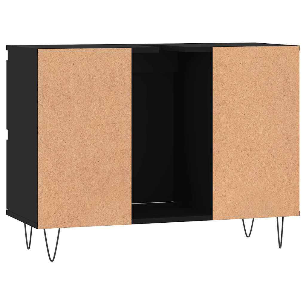 Kupaonski ormarić crni 80 x 33 x 60 cm od konstruiranog drva