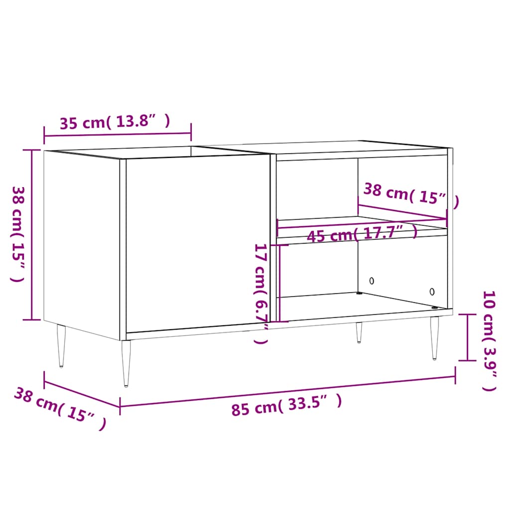 Ormarić za ploče sjajni bijeli 85x38x48 cm konstruirano drvo