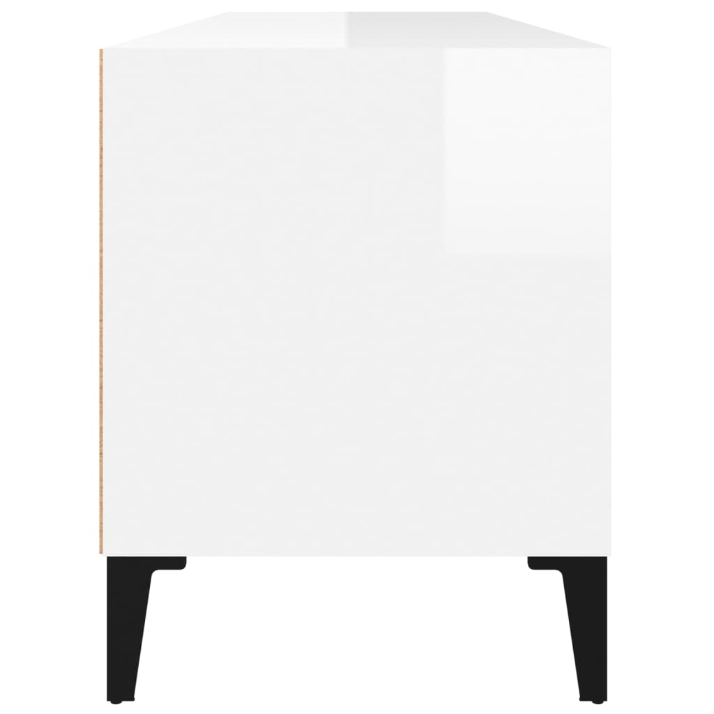 TV ormarić sjajni bijeli 100x34,5x44,5 cm od konstruiranog drva