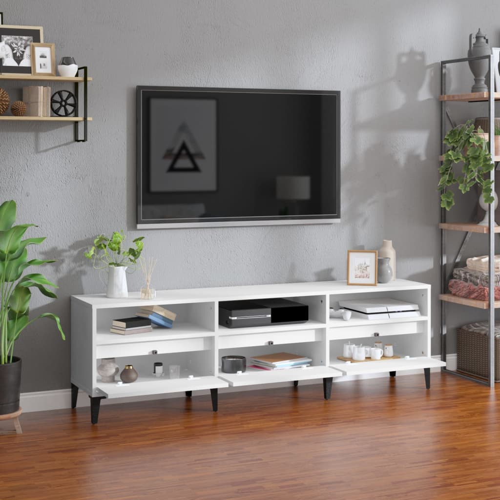 TV ormarić bijeli 150x30x44,5 cm od konstruiranog drva