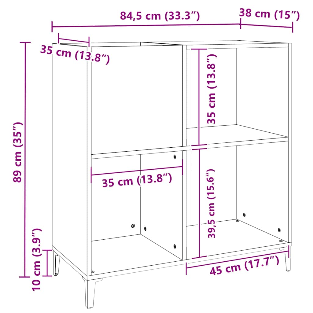 Ormarić za ploče bijeli 84,5 x 38 x 89 cm od konstruiranog drva