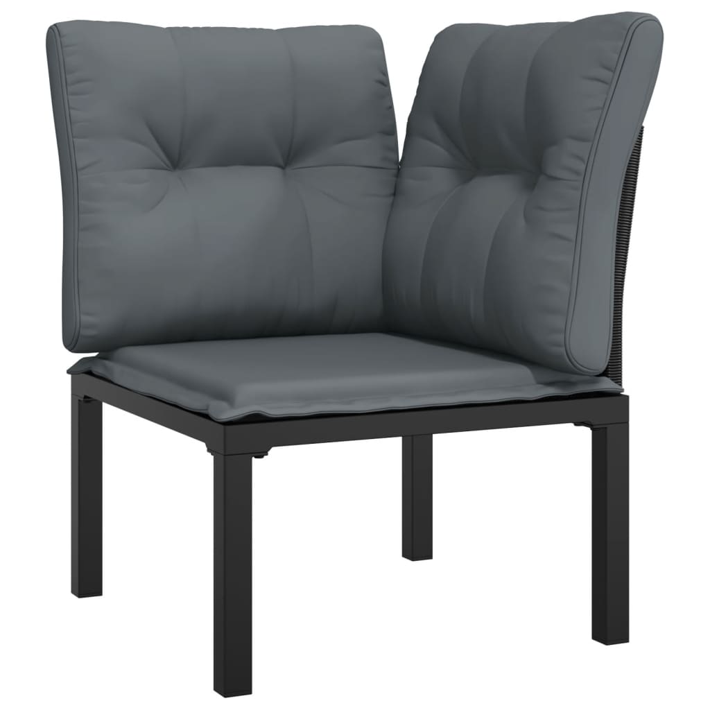 9-dijelna vrtna garnitura crno-siva od poliratana