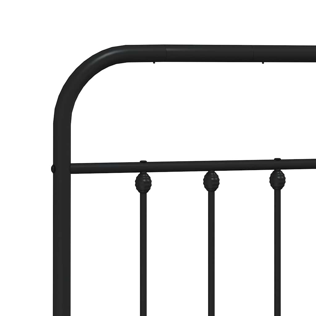 Metalni okvir za krevet s uzglavljem crni 120x190 cm