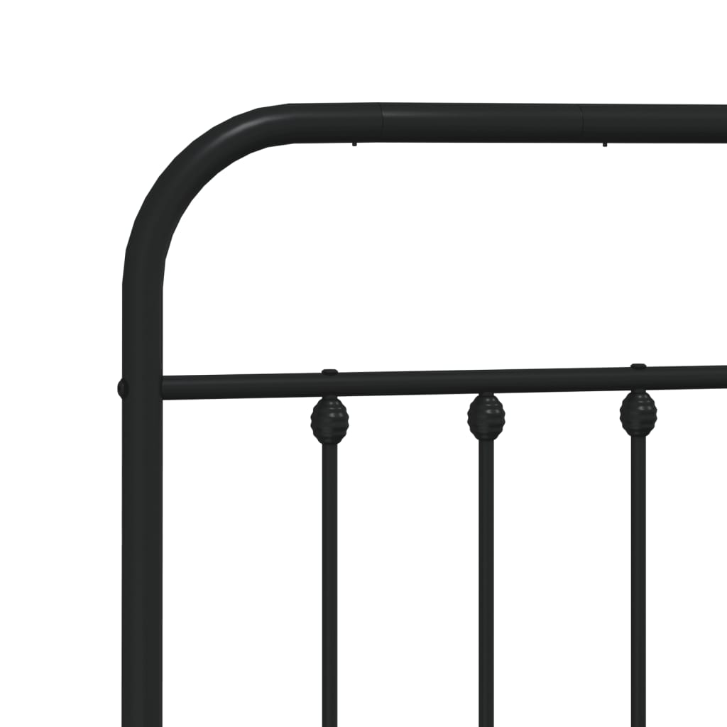 Metalni okvir za krevet s uzglavljem crni 140x200 cm