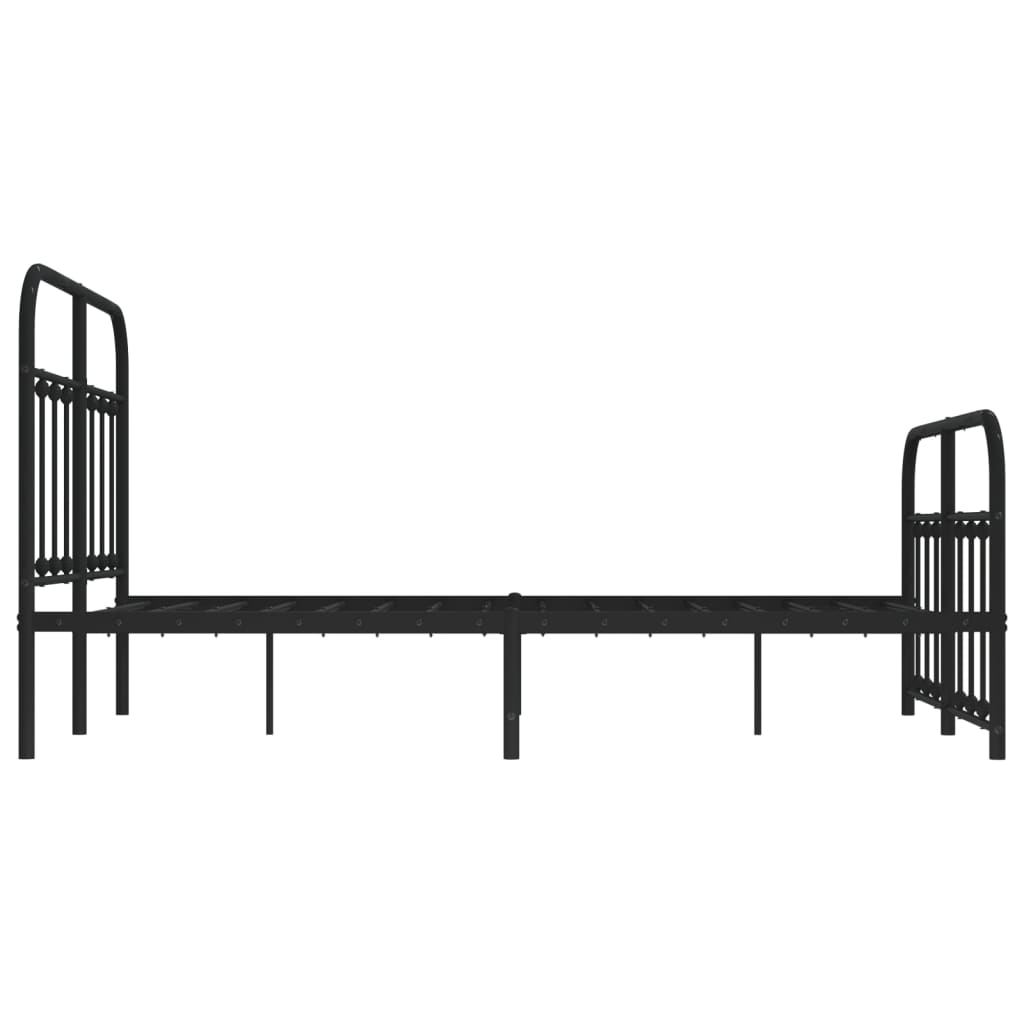 Metalni okvir kreveta uzglavlje i podnožje crni 120x200 cm